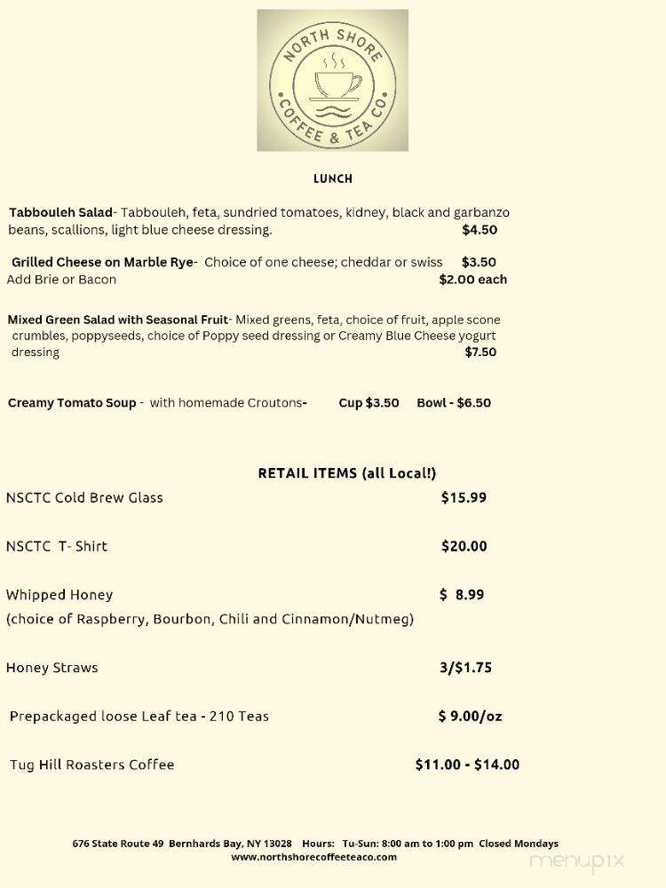 North Shore Coffee and Tea Company - Bernhards Bay, NY menu_pic