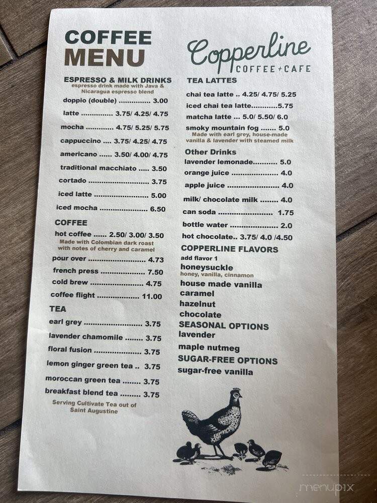 Copperline Coffee & Cafe - Daytona Beach, FL menu_pic