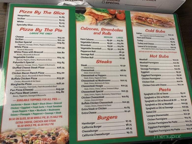 Palumbo's Pizza - East Stroudsburg, PA menu_pic