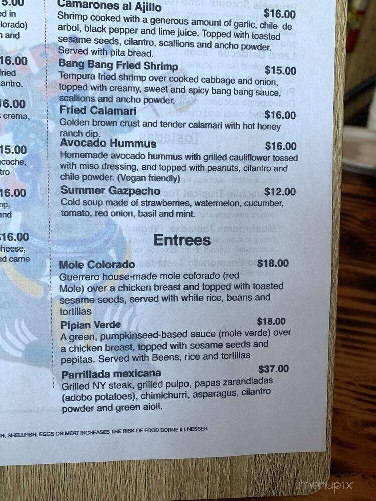 El Mictlan Restaurant - Philadelphia, PA menu_pic