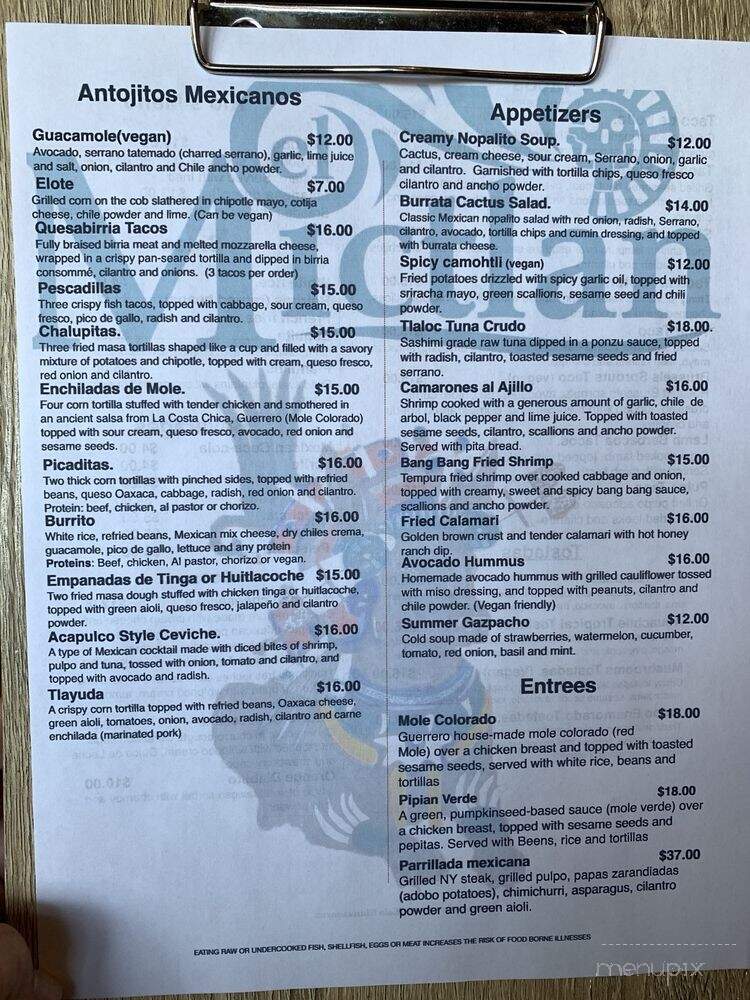 El Mictlan Restaurant - Philadelphia, PA menu_pic