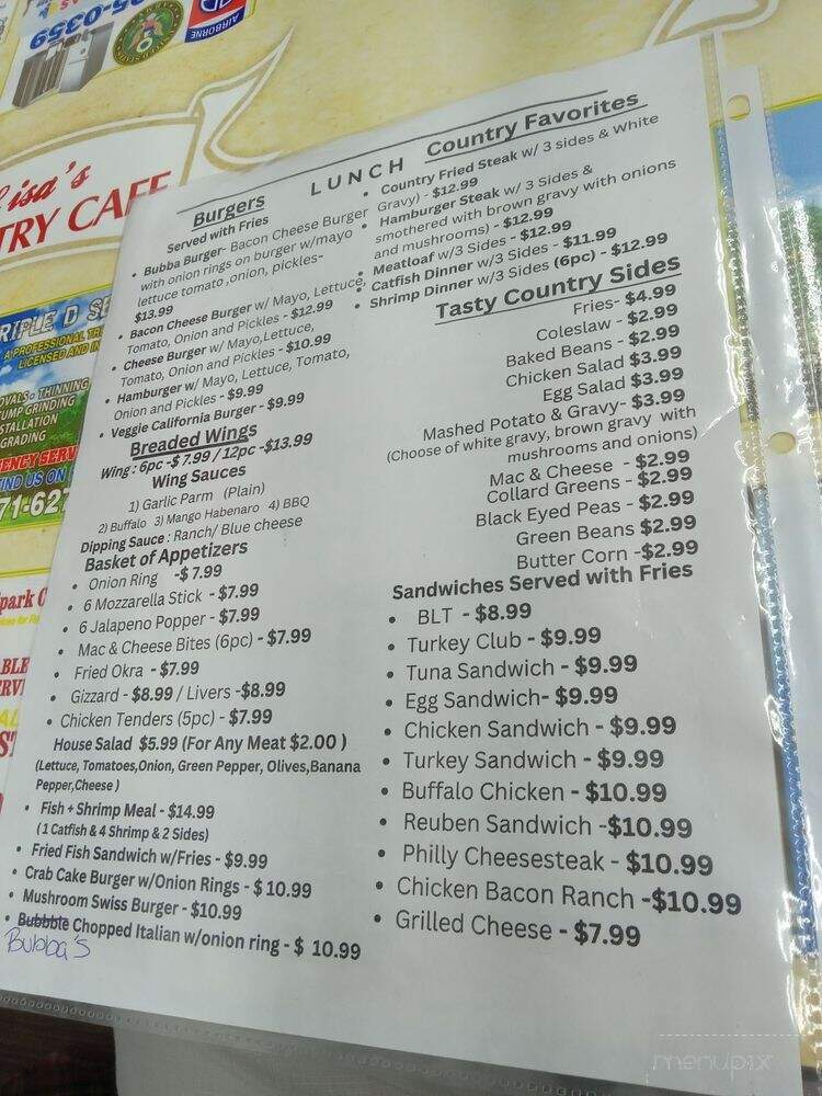 Sorrento Country Kitchen - Sorrento, FL menu_pic