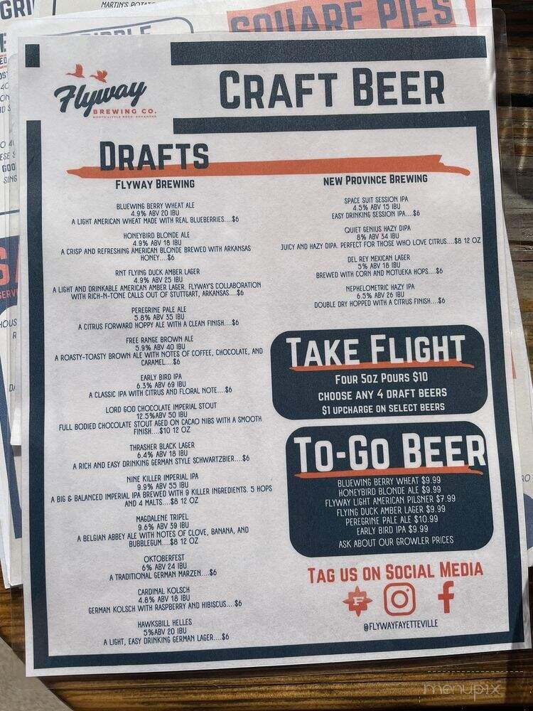 Flyaway Brewing Company - Fayetteville, AR menu_pic