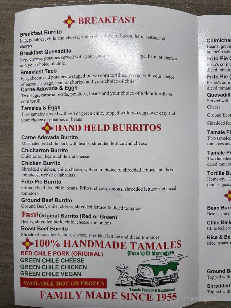 Posa's Express - Santa Fe, NM menu_pic