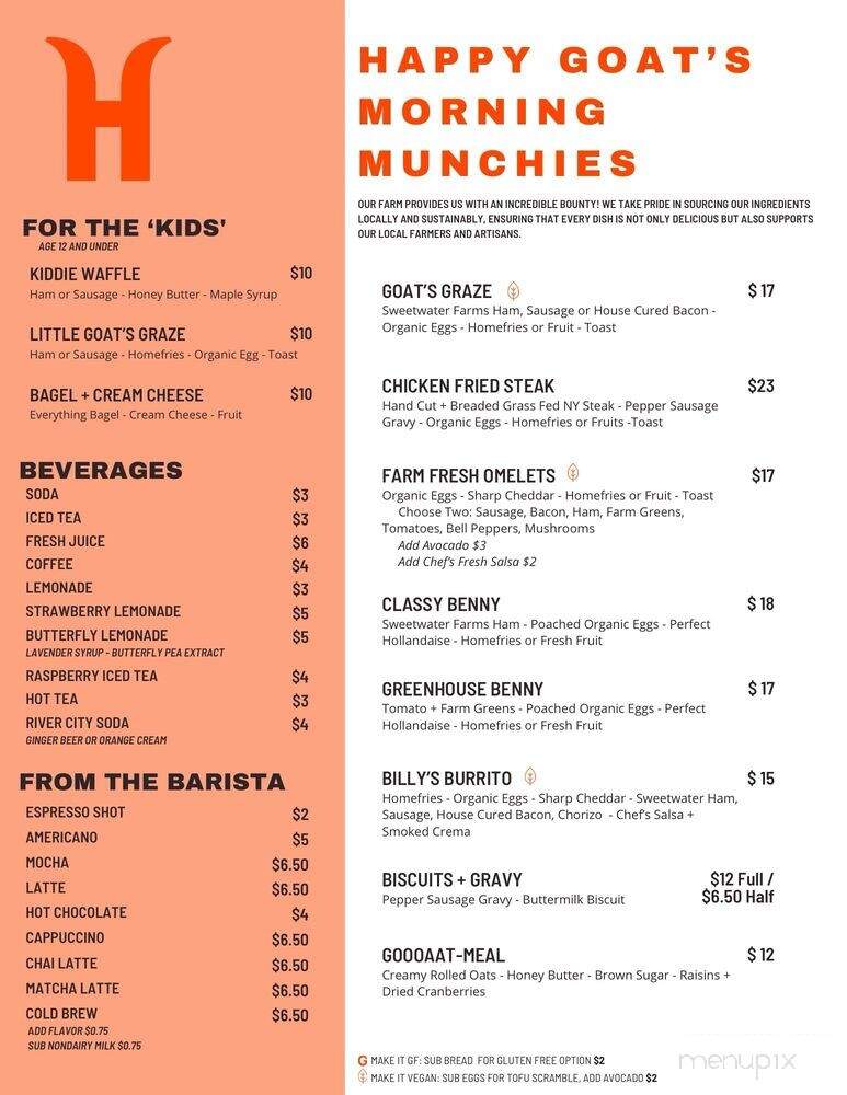 Happy Goat Farm To Table - Mariposa, CA menu_pic