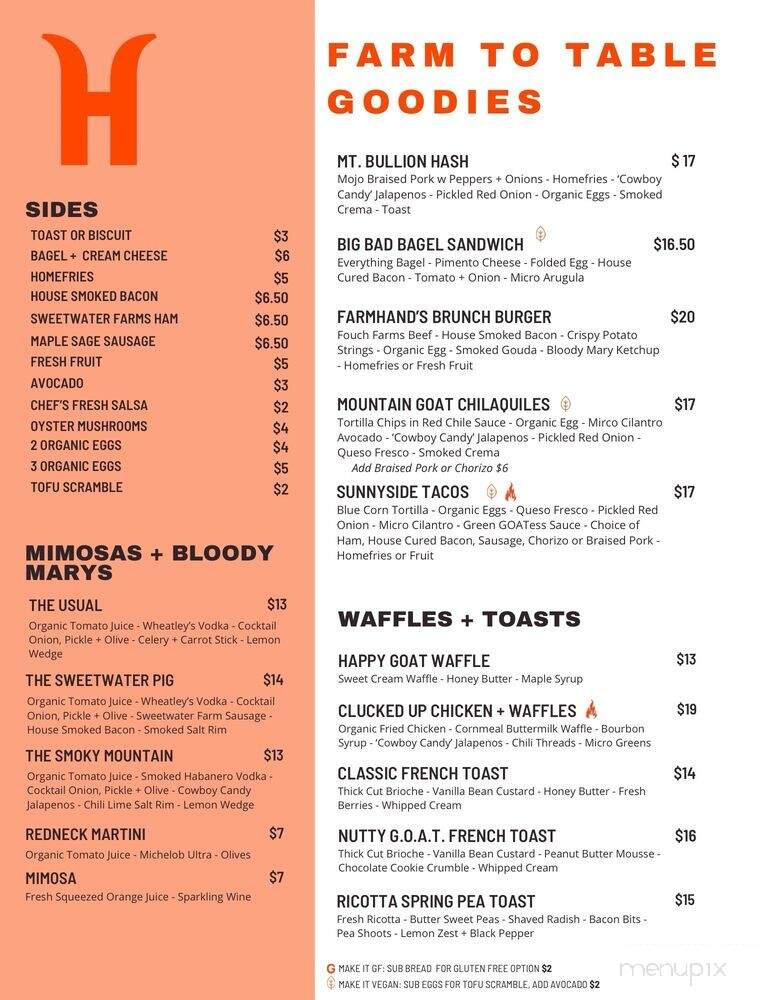 Happy Goat Farm To Table - Mariposa, CA menu_pic