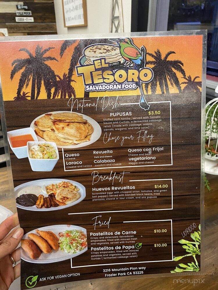El Tesoro Salvadorian Food - Frazier Park, CA menu_pic