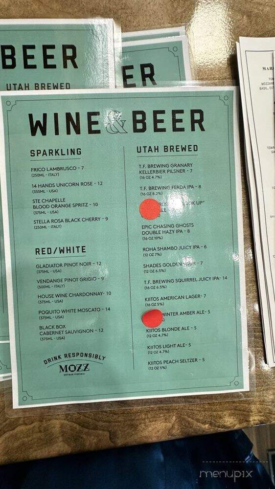 Mozz Artisan Pizza - South Jordan, UT menu_pic