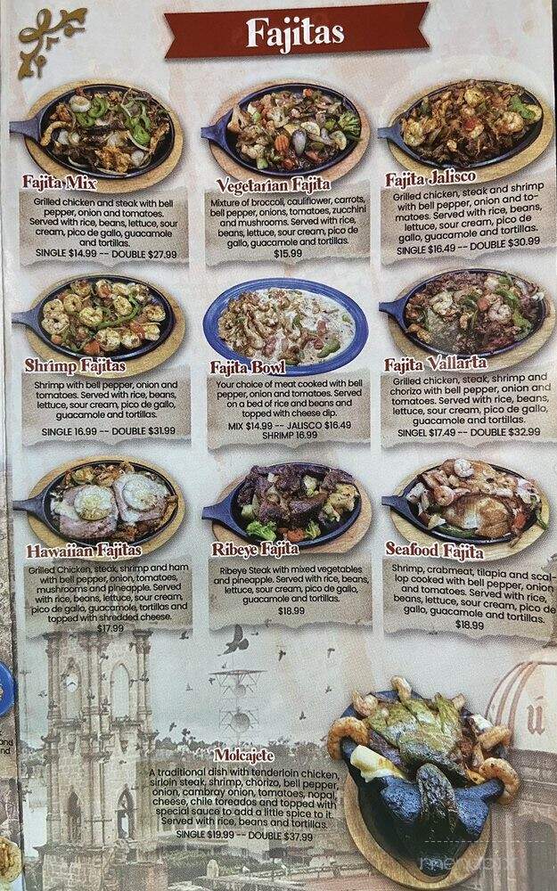 El Vallarta - Newbern, TN menu_pic
