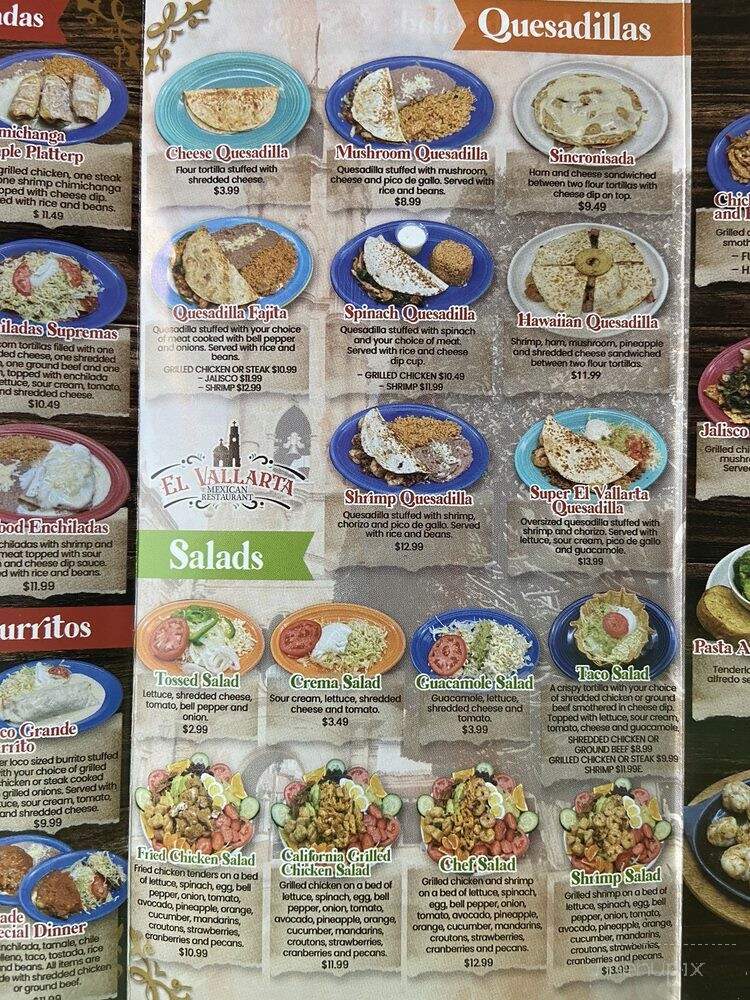 El Vallarta - Newbern, TN menu_pic