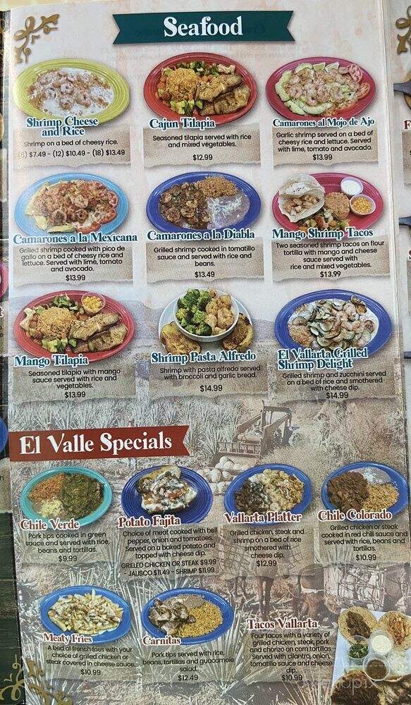 El Vallarta - Newbern, TN menu_pic