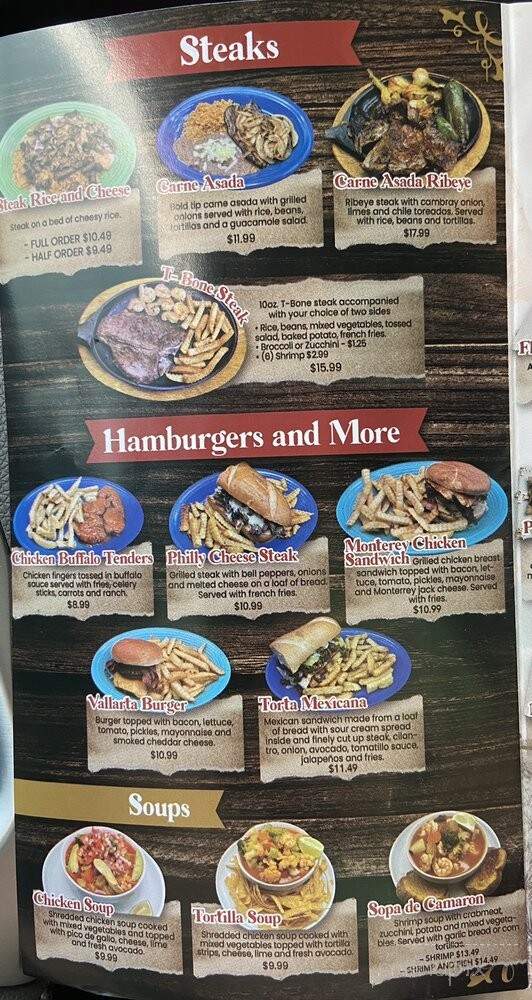 El Vallarta - Newbern, TN menu_pic
