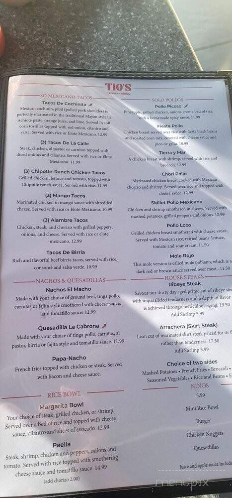 Tios Tacos & Tequila - O'Fallon, IL menu_pic