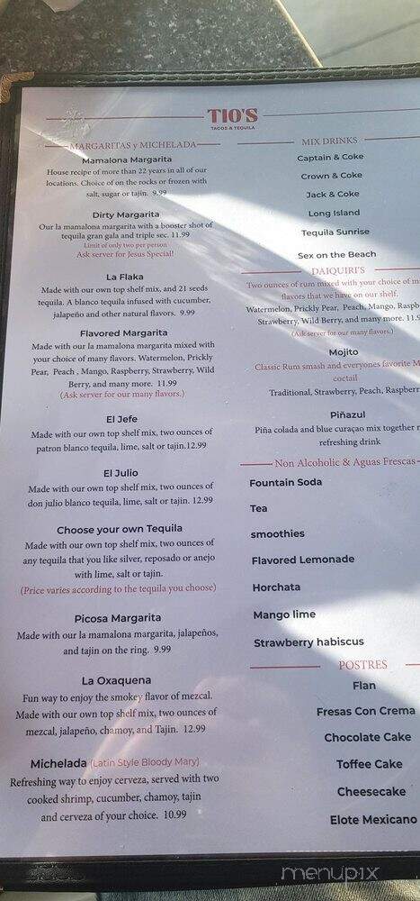 Tios Tacos & Tequila - O'Fallon, IL menu_pic