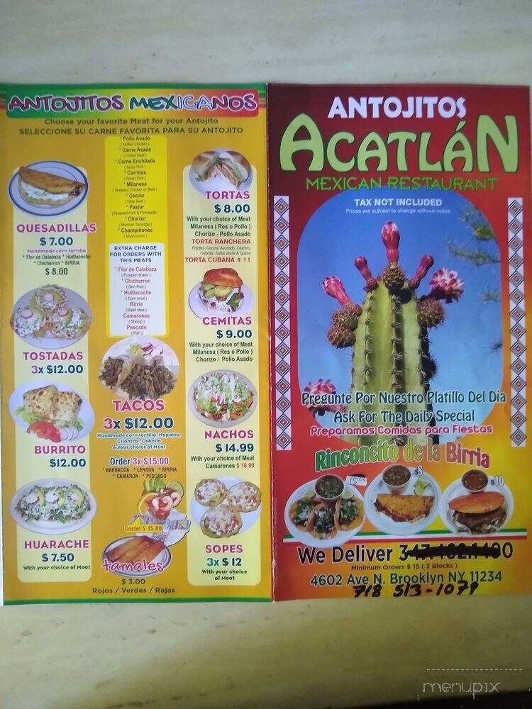 Antojitos Acatlan - Brooklyn, NY menu_pic