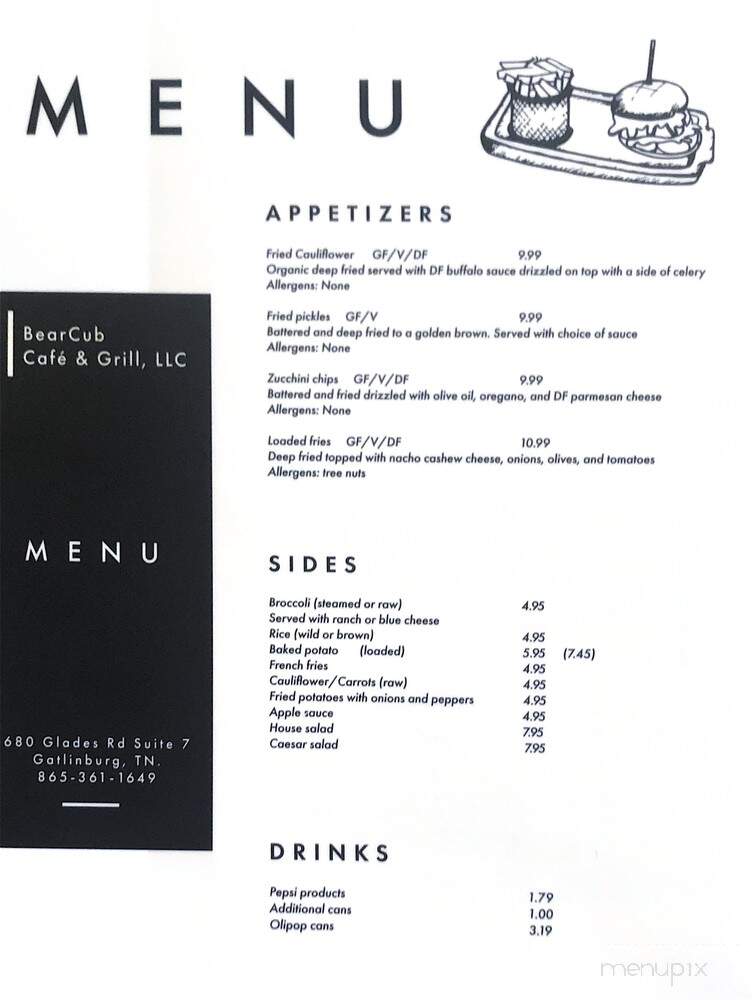 Bear Cub Cafe & Grill - Gatlinburg, TN menu_pic