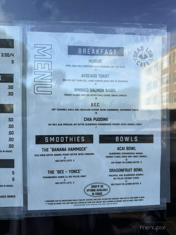 Dead Low - Folly Beach, SC menu_pic