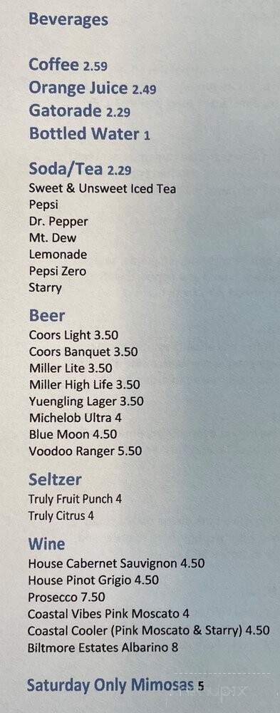 Eileen's Cafe at Wyboo - Manning, SC menu_pic