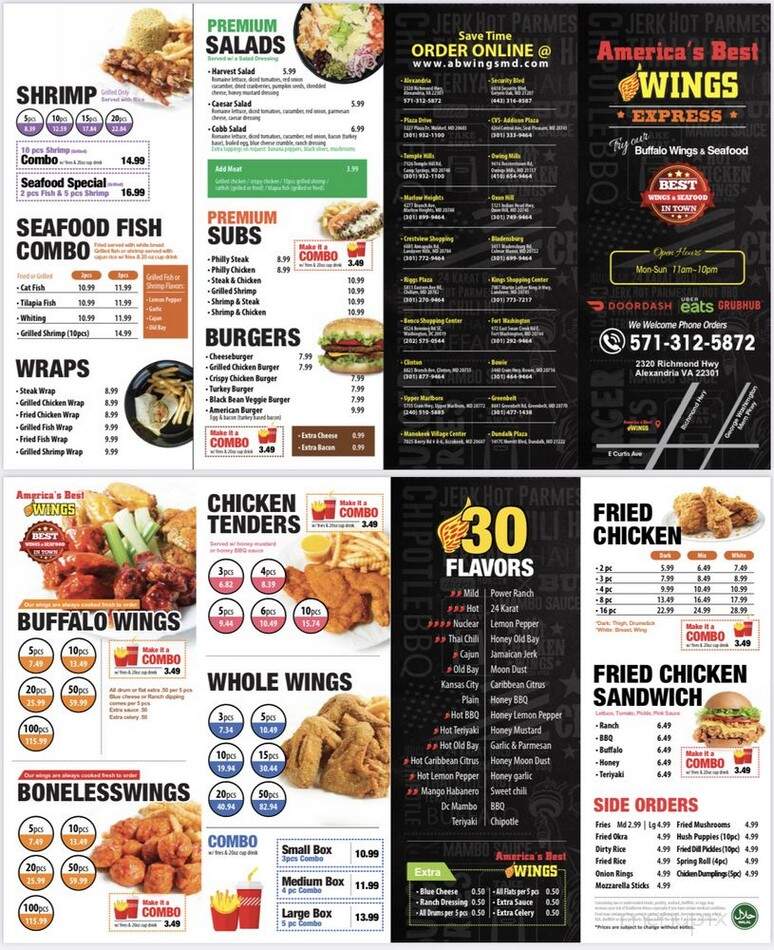 Americas Best Wings - Alexandria, VA menu_pic
