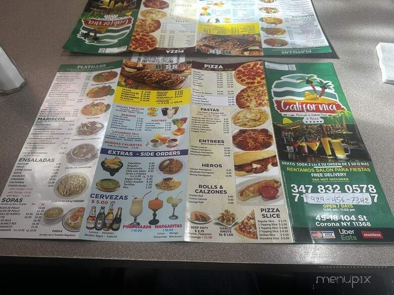 California Mexican & Italian Food & Pizza - New York, NY menu_pic