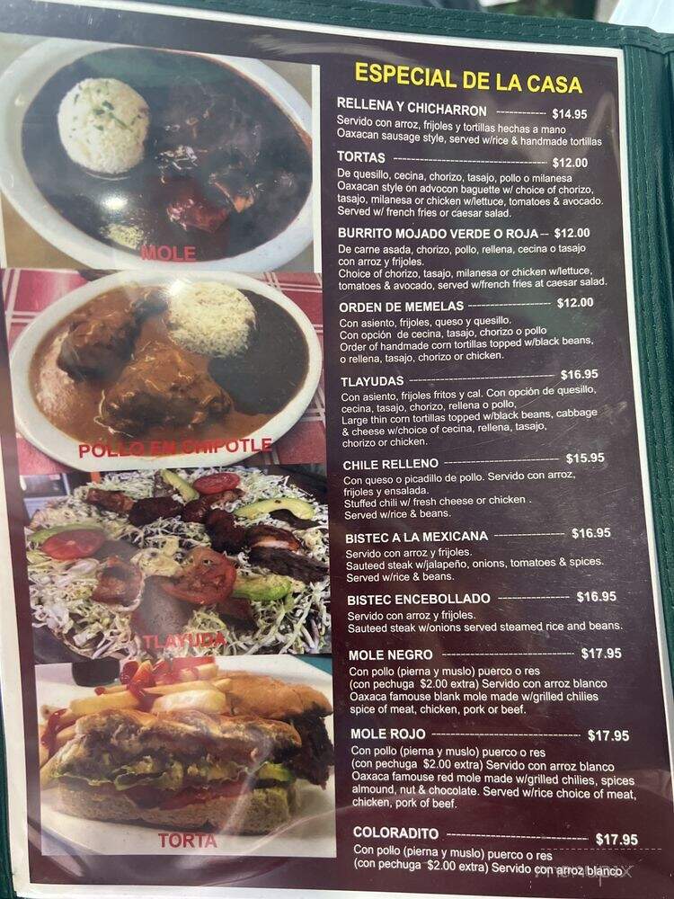 Lindo Oaxaca - Los Angeles, CA menu_pic