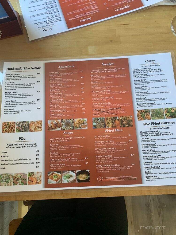 M Thai - Bangor, ME menu_pic