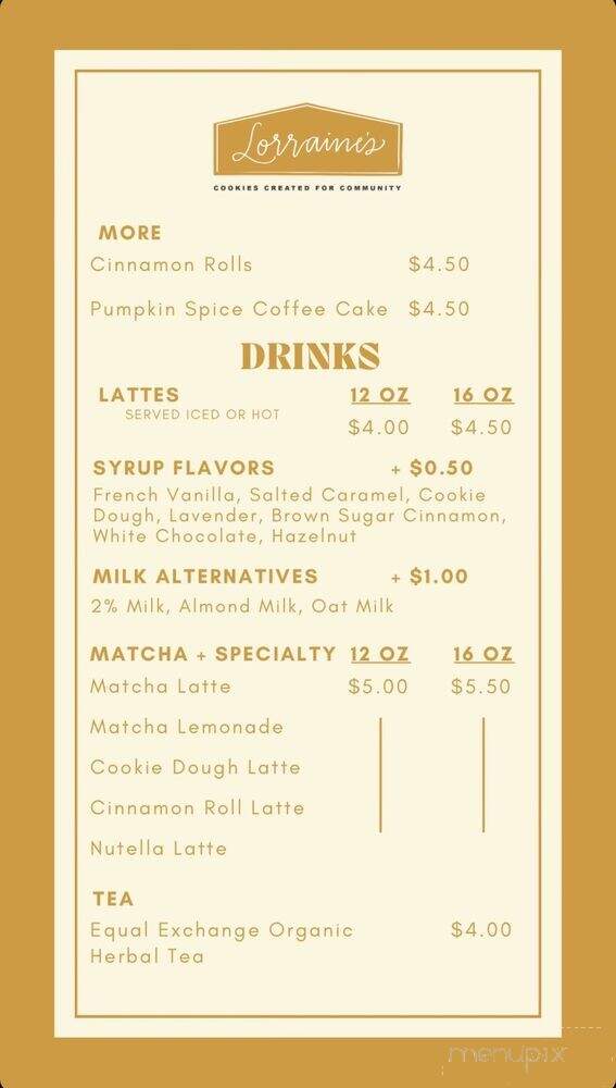 Lorraine's Bake Shop - Montgomery, AL menu_pic