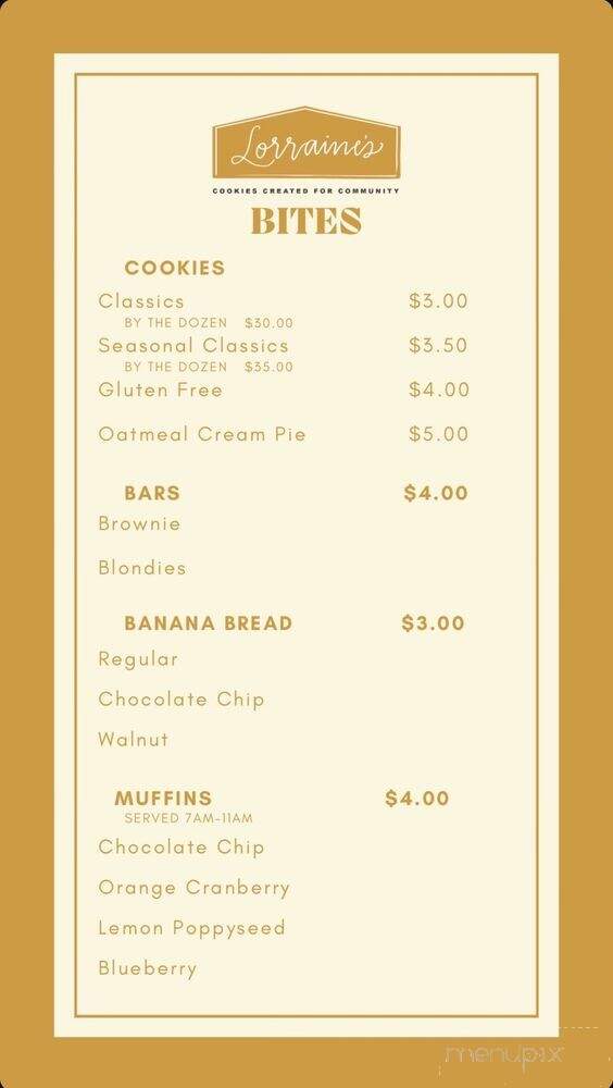 Lorraine's Bake Shop - Montgomery, AL menu_pic