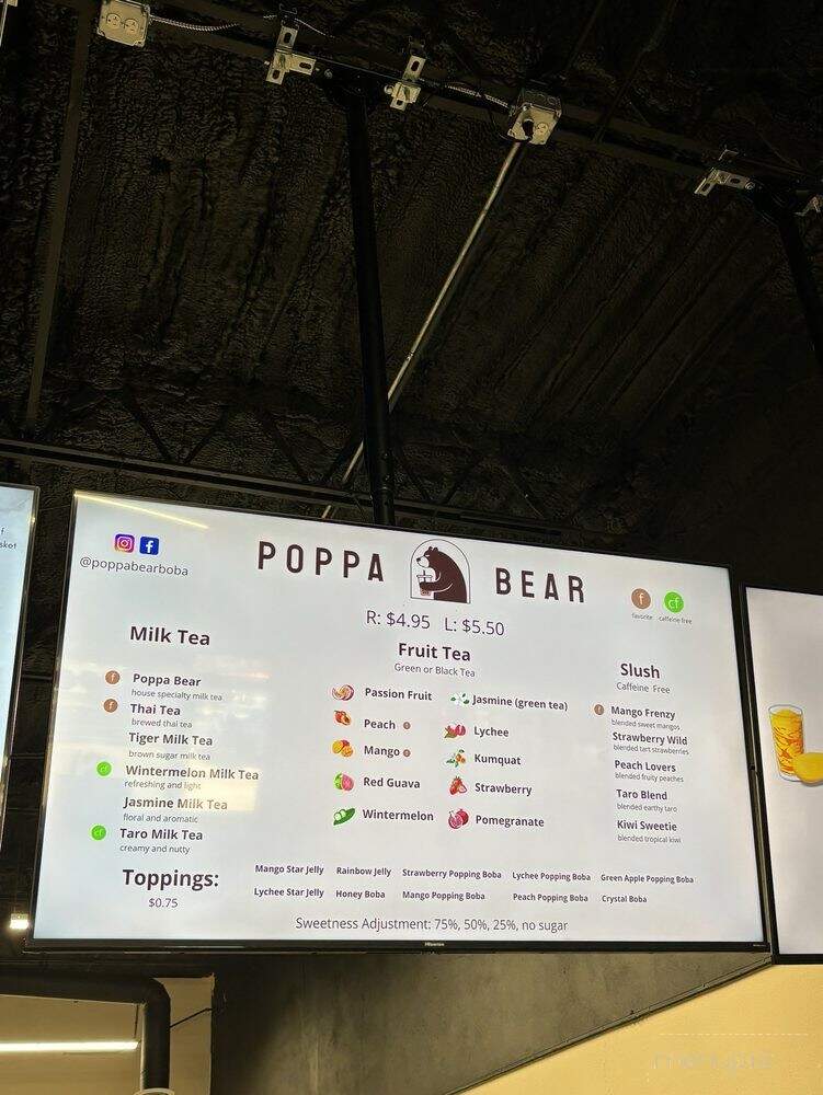 Poppa Bear Boba - Waco, TX menu_pic