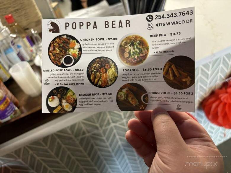 Poppa Bear Boba - Waco, TX menu_pic