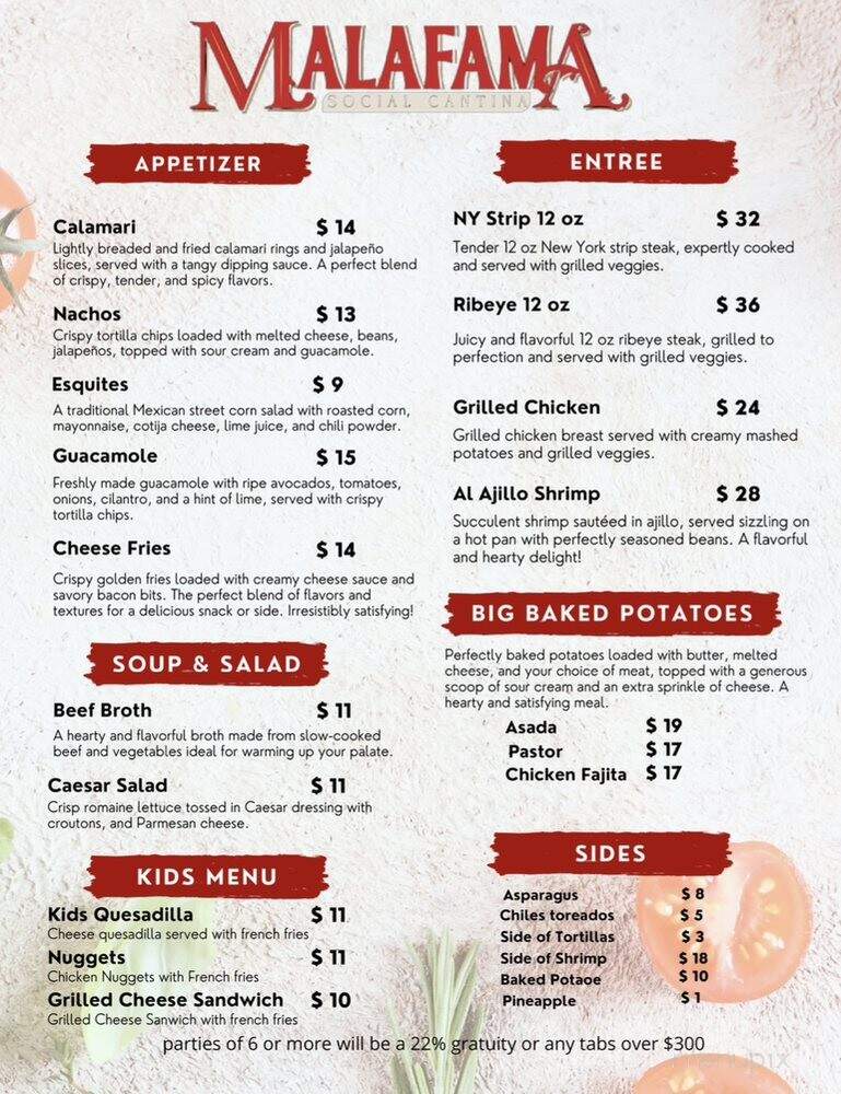 MalaFama Social Cantina - San Antonio, TX menu_pic