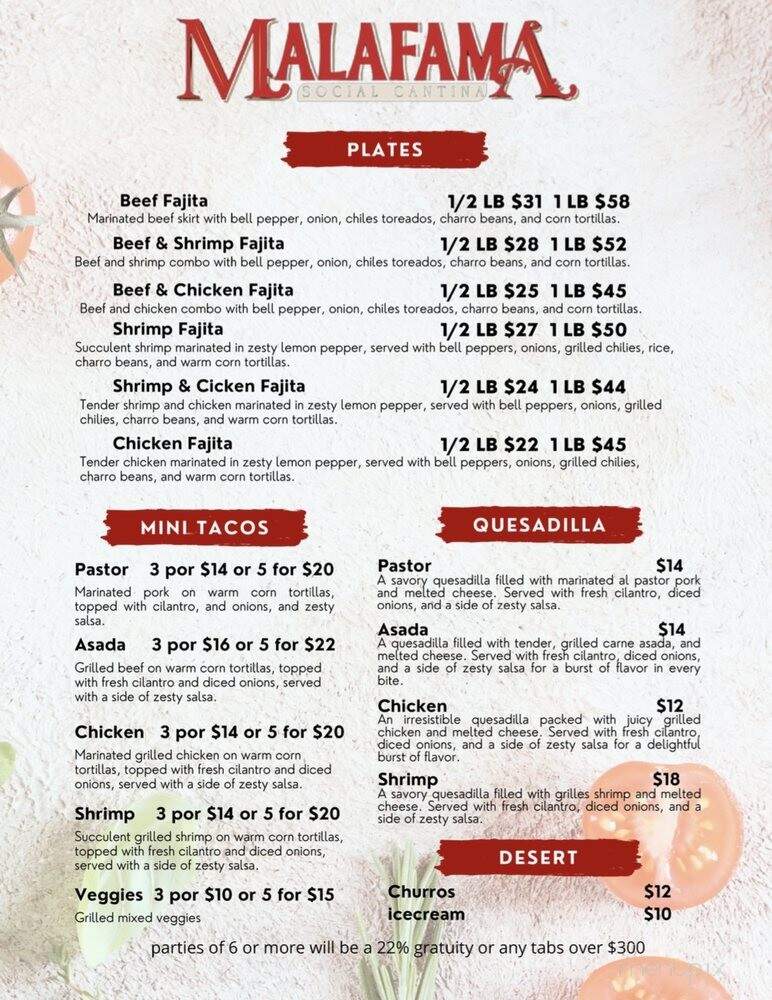 MalaFama Social Cantina - San Antonio, TX menu_pic