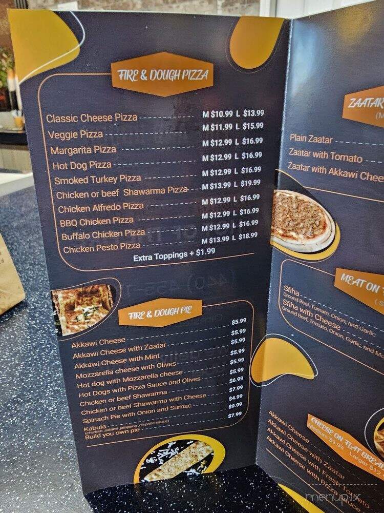 Fire and Dough - North Olmsted, OH menu_pic