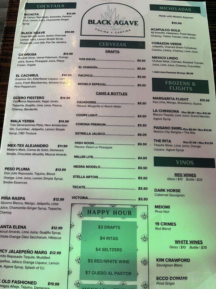 Black Agave - Farmers Branch, TX menu_pic
