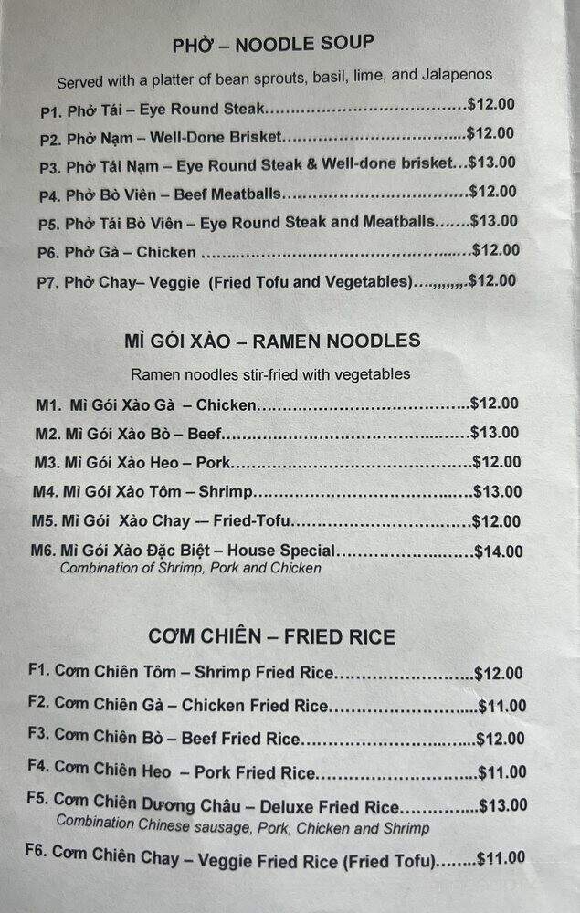 Pho Ever Vietnamese Cuisine - Lorain, OH menu_pic