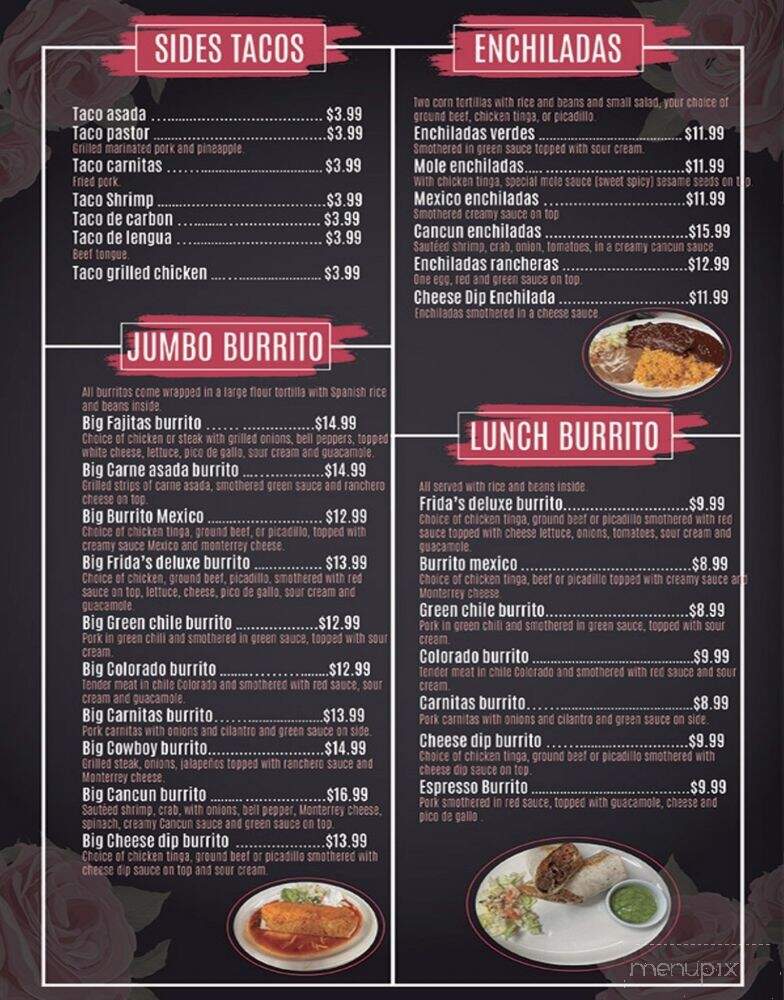 Fridas House Mexican Restaurant - Casper, WY menu_pic