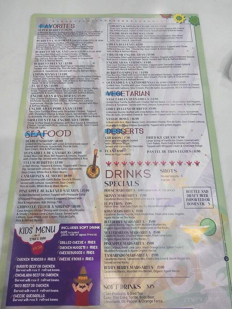 Cazadores - Indian Harbour Beach, FL menu_pic