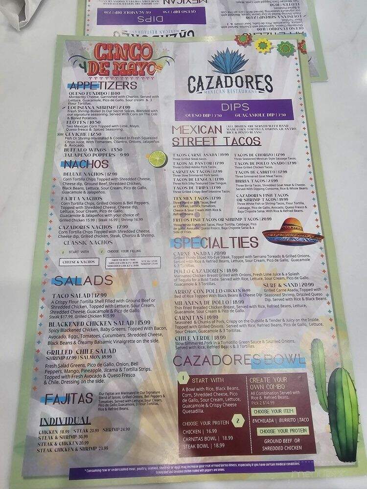 Cazadores - Indian Harbour Beach, FL menu_pic