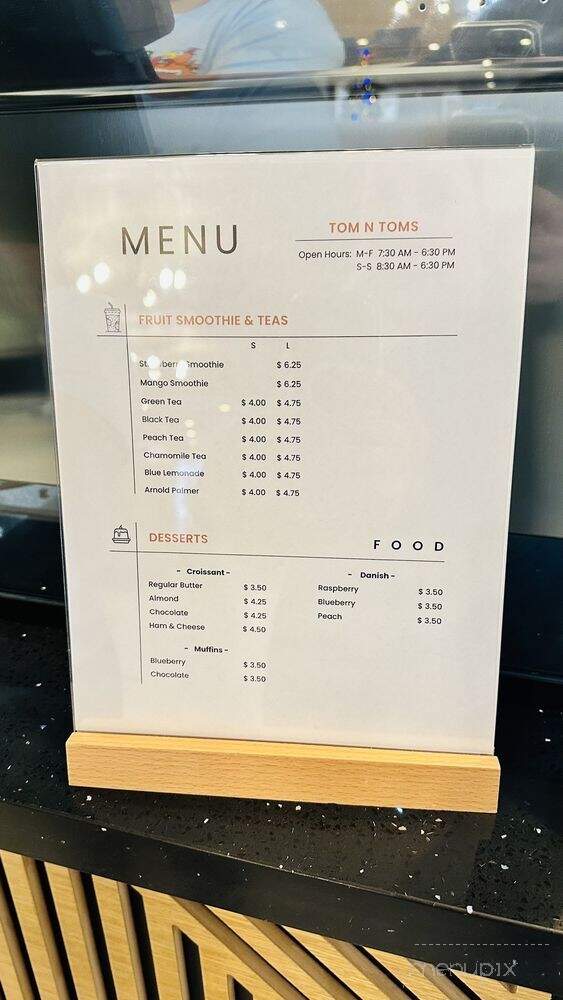 Tom N Toms Coffee - Los Angeles, CA menu_pic