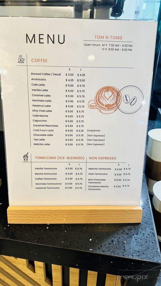 Tom N Toms Coffee - Los Angeles, CA menu_pic