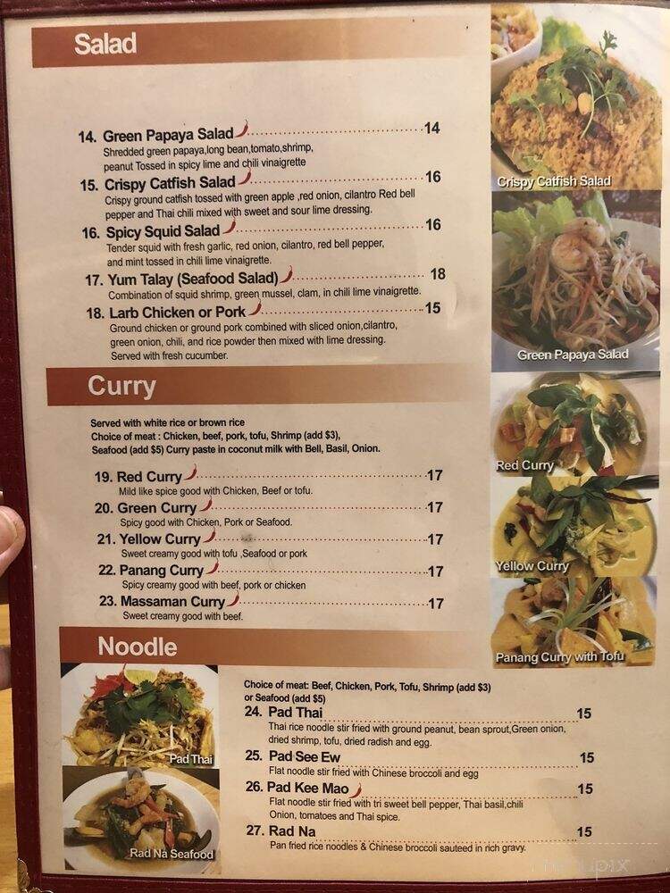 Sara Thai Kitchen - Salt Lake City, UT menu_pic