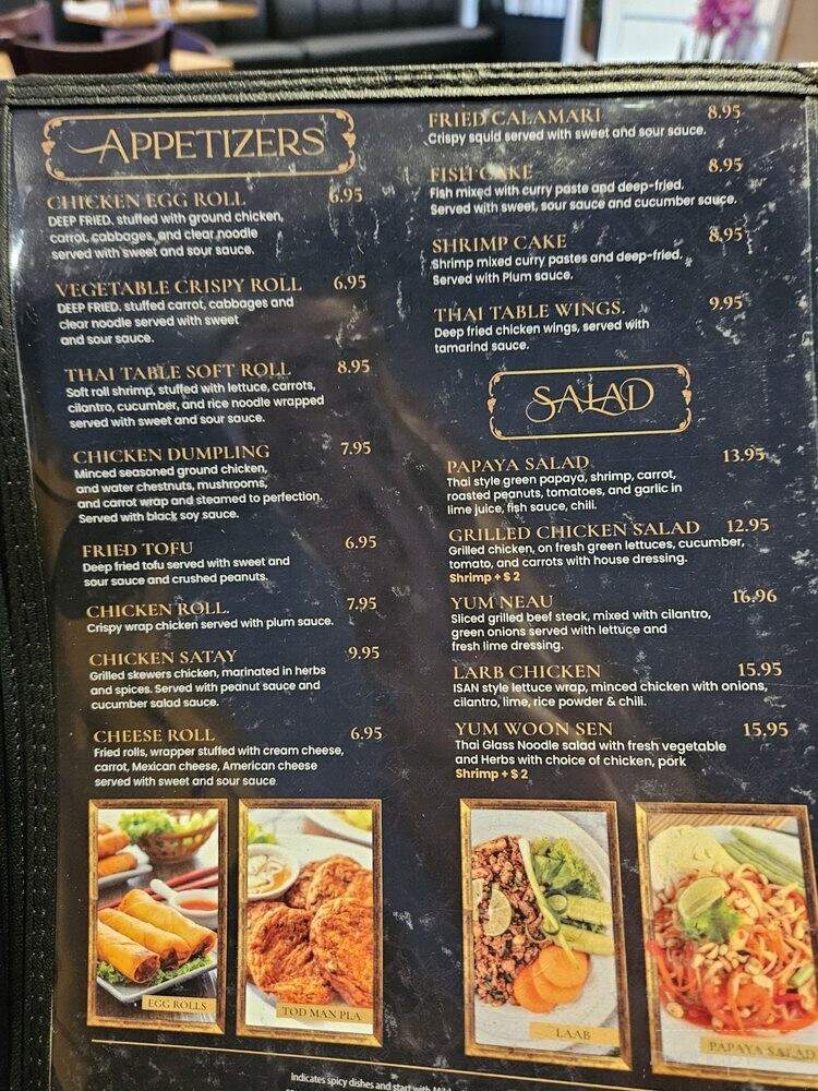 Thai Table - Houston, TX menu_pic