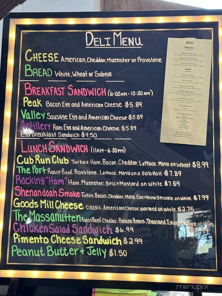Mill Creek Country Store - Port Republic, VA menu_pic