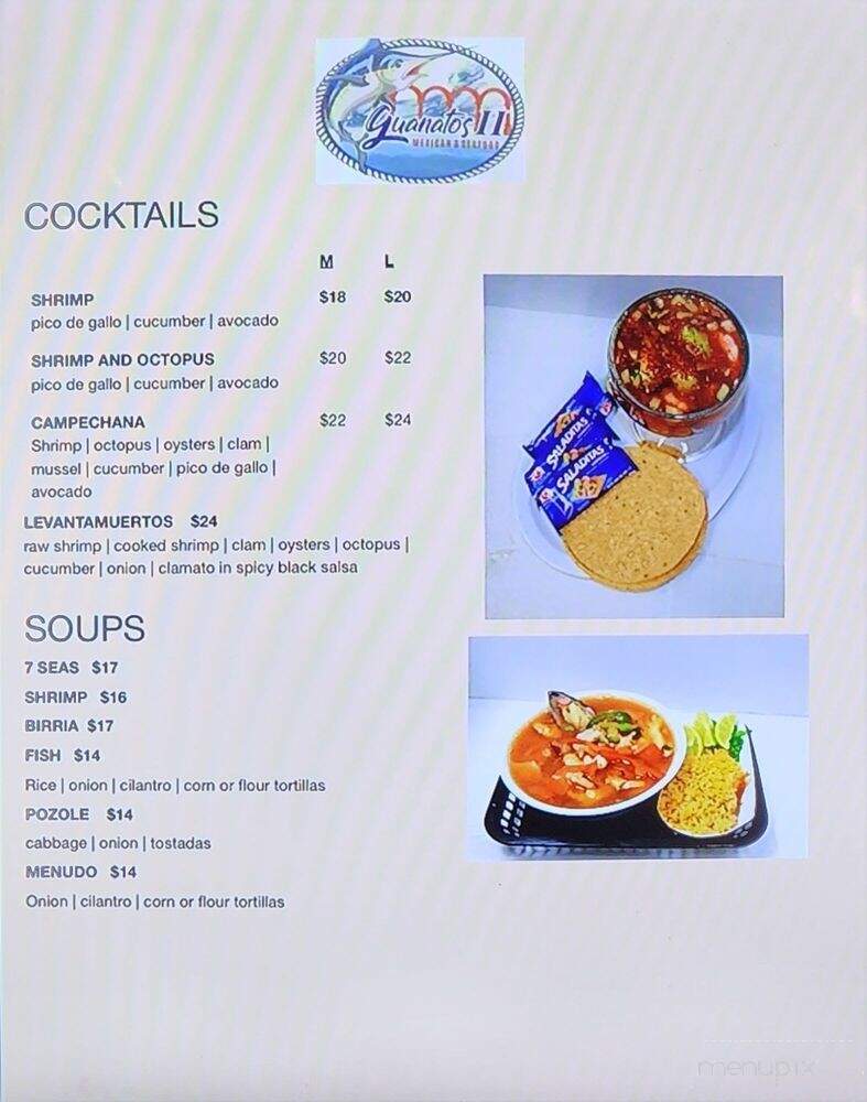 Guanatos II - Spring Valley, CA menu_pic