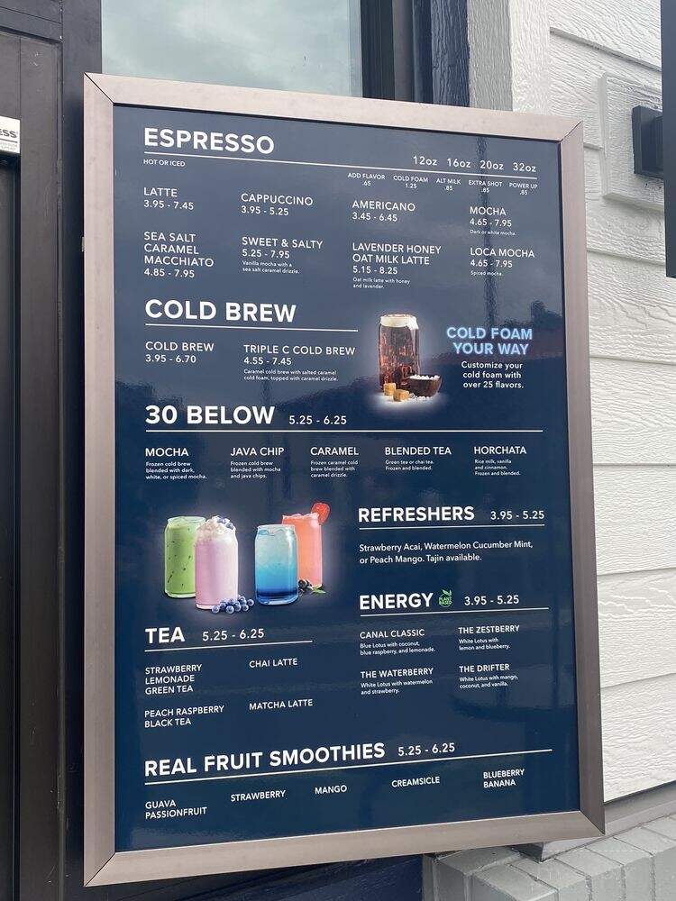 Canal Coffee - Charlotte, NC menu_pic