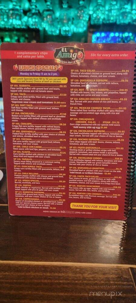 El Amigo Mexican Bar and Grill - Greenville, AL menu_pic