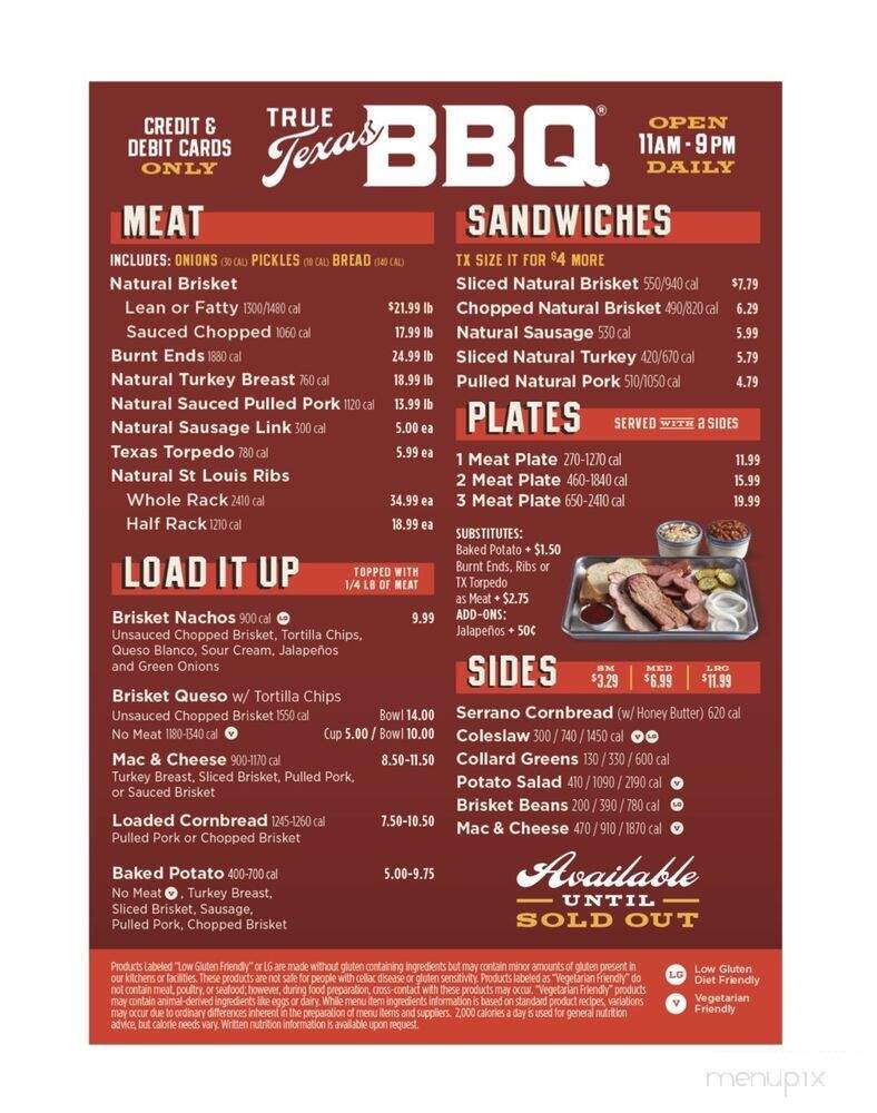 True Texas BBQ - Manvel, TX menu_pic