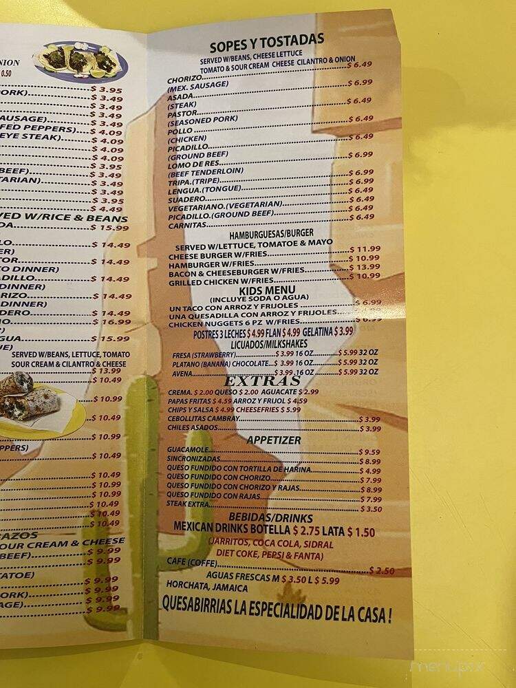 El Charro Mexican Food - Chicago, IL menu_pic