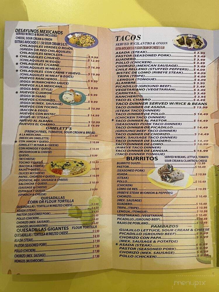 El Charro Mexican Food - Chicago, IL menu_pic