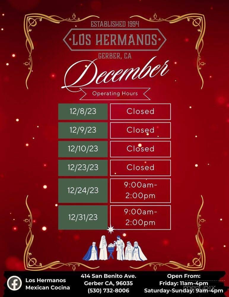 Los Hermanos Mexican Cocina - Gerber, CA menu_pic